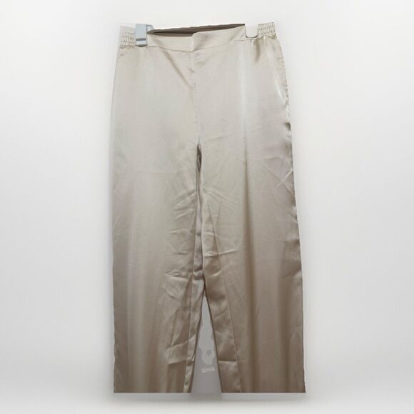 New Sincerely Jules satin joggers Cream pull on elastic waist size Large - Picture 4 of 10